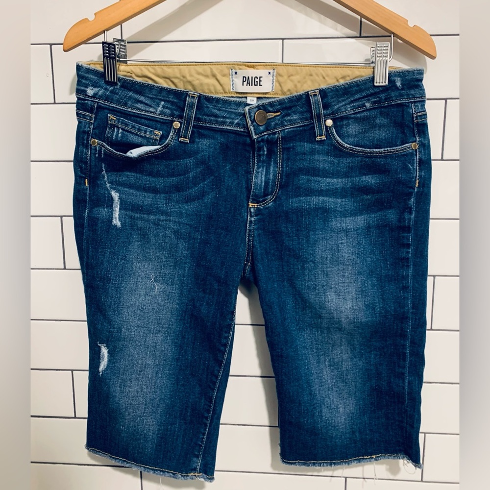 Paige Premium Denim long cut off Jeans Shorts 29